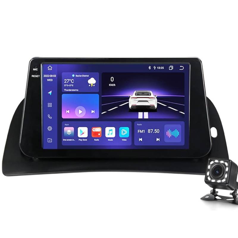 Android 14 Car Radio Stereo 9 Zoll Für R-enault Kangoo 2015-2018 Touchscreen High Definition Gps Navigation Head Unit Wifi Bluetooth Usb Mirror Link Mit 4g 5g Wifi D(Color:M6 Pro Plus 2:8core 8+128GB) von Keoaiob