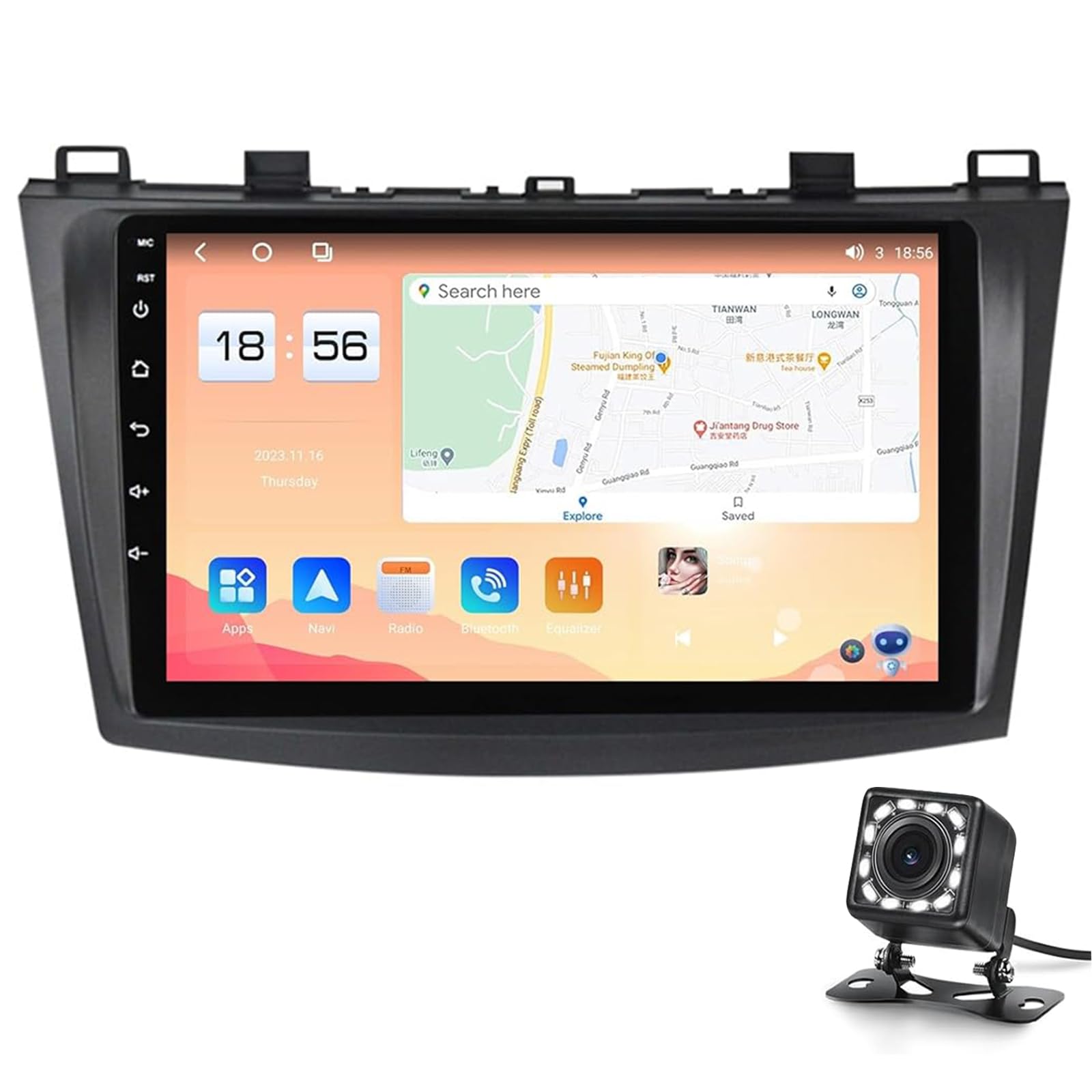 Android 14 Car Radio Stereo Für 3 Ii Bl 2009-2013 Wireless Carplay Android Auto Car Stereo Stereo 9-zoll-touchscreme Bluetooth Dsp Fm Am Mit Gps-navigation 4g Wifi Back(Color:M100S:4core 1+16GB) von Keoaiob