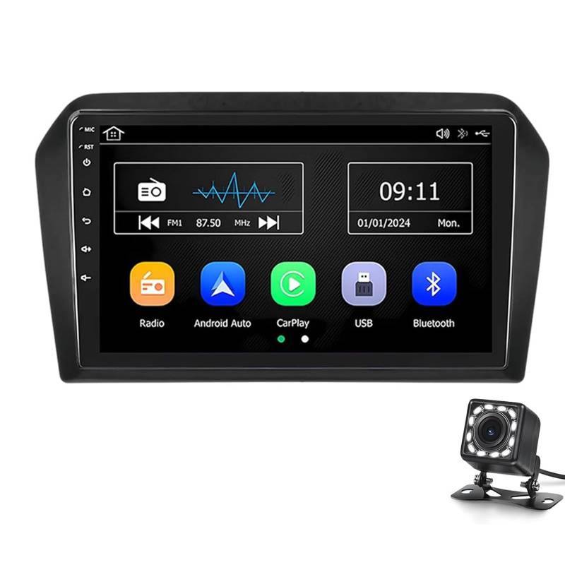 Android 14 Double Din Car Stereo 9-Zoll-touchscreme GPS-Navigation Kompatibel Mit Subaru Forester 3 2007-2013 Mit Bluetooth Fm WiFi SWC Android Auto Carplay Ahd Reverse Kamera(Size:Y1 1+32G) von Keoaiob