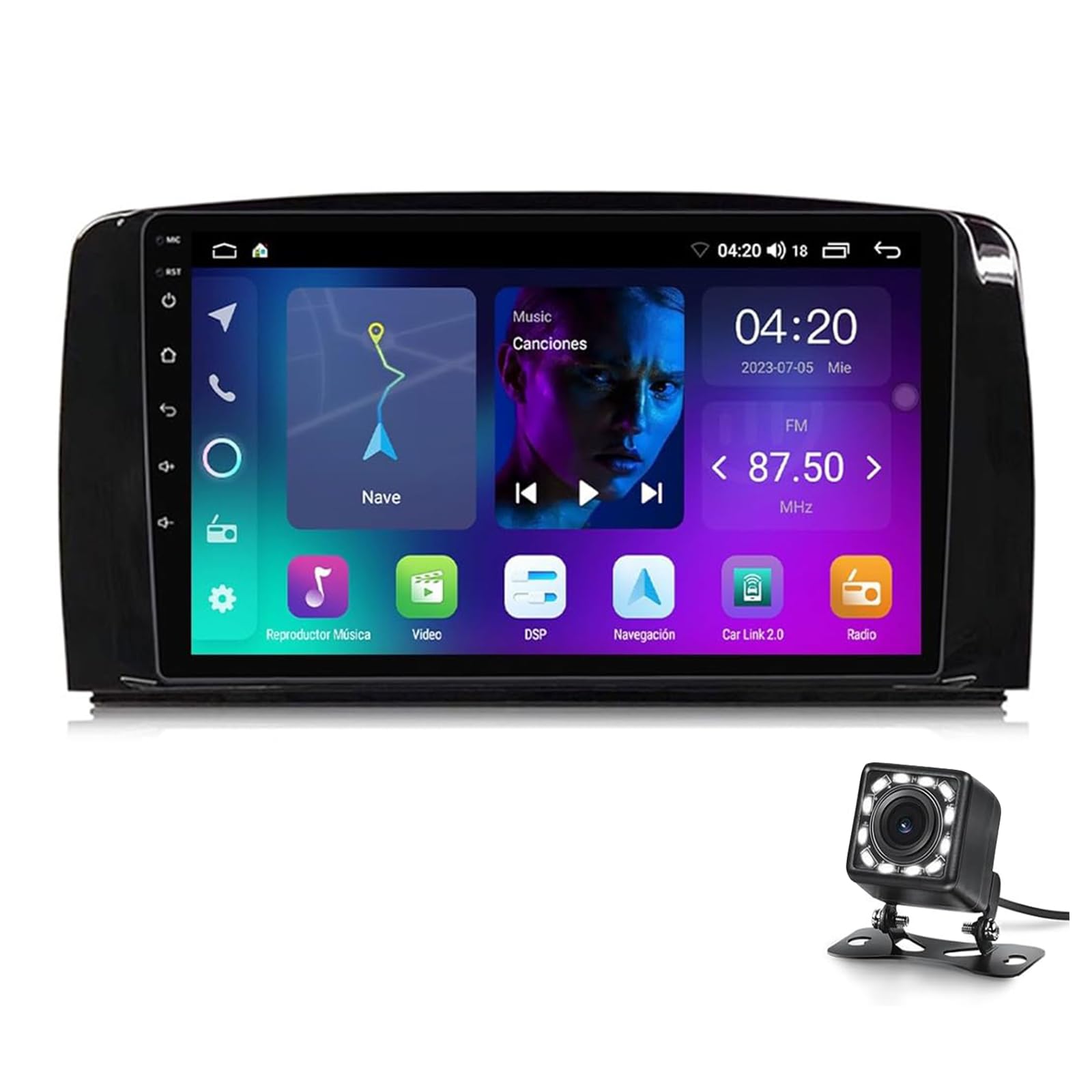 Android Car Stereo Double Din Android 14 Radio-player Für Be-z-z-klasse W251 2005-2017 Eingebaute 4g Wifi Wireless Carplay Android Auto Gps Navigation Dsp Fm Rds Dab+ Radio Bt 5.0(Color:NF-1:1+32GB) von Keoaiob