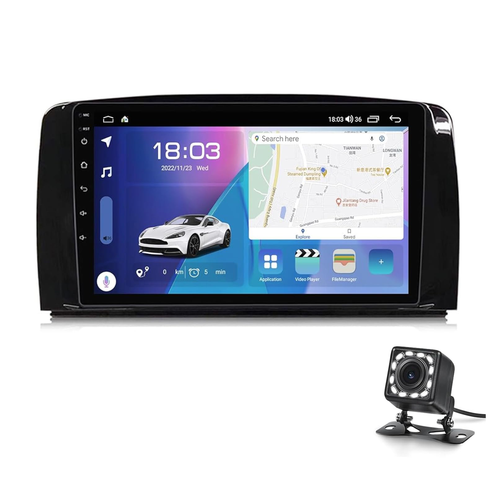 Android Car Stereo Double Din Android 14 Radio-player Für Be-z-z-klasse W251 2005-2017 Eingebaute 4g Wifi Wireless Carplay Android Auto Gps Navigation Dsp Fm Rds Dab+ Radio Bt 5.0(Color:NF-3:2+32GB) von Keoaiob