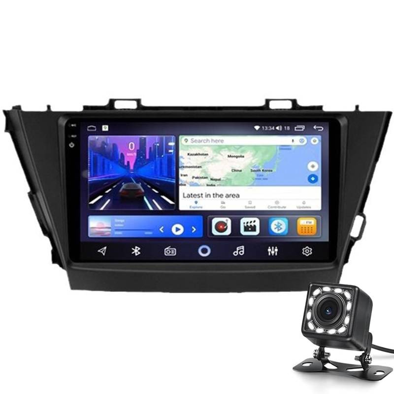 Android Double Din Car Radio Gps Navigation 9 Zoll Touchscreen-auto-stereo Mit Bluetooth Wifi Fm Radio Mirror Link + Backup-kamera Für Prius Alphard 2012-2017 (für Linke Fahrt)(Size:4G+32G 2K) von Keoaiob