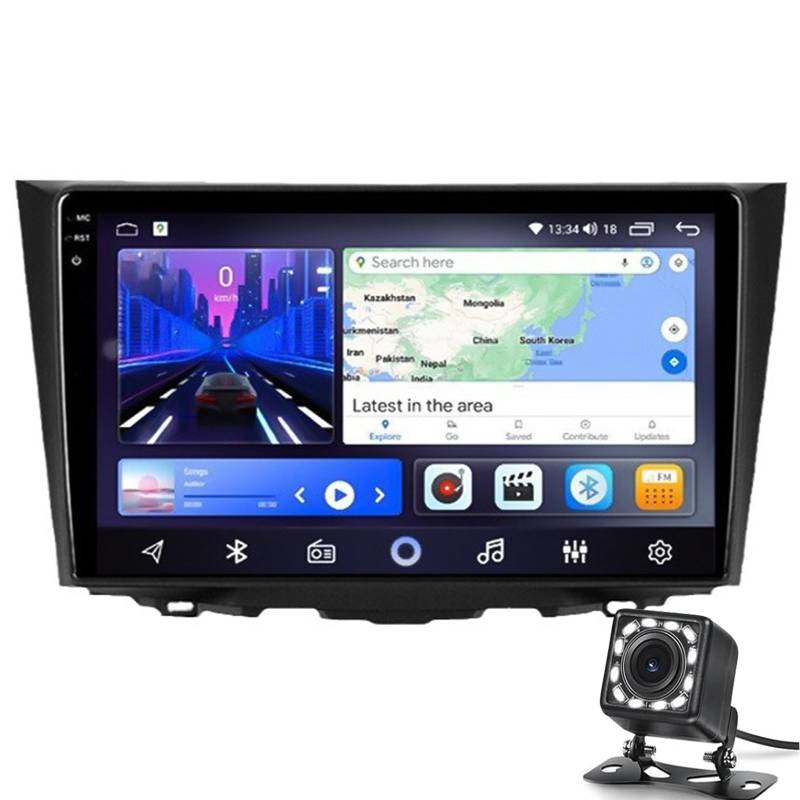 Auto Stereo 2 Din Android 13 Radio Mit 4g WiFi Dsp Carplay Für Suzuki Kizashi 2009-2015 GPS Sat Navi 9 '' Touchscreen Headunit Multimedia Video Player Fm Bt Receiver Sprachsteuer von Keoaiob