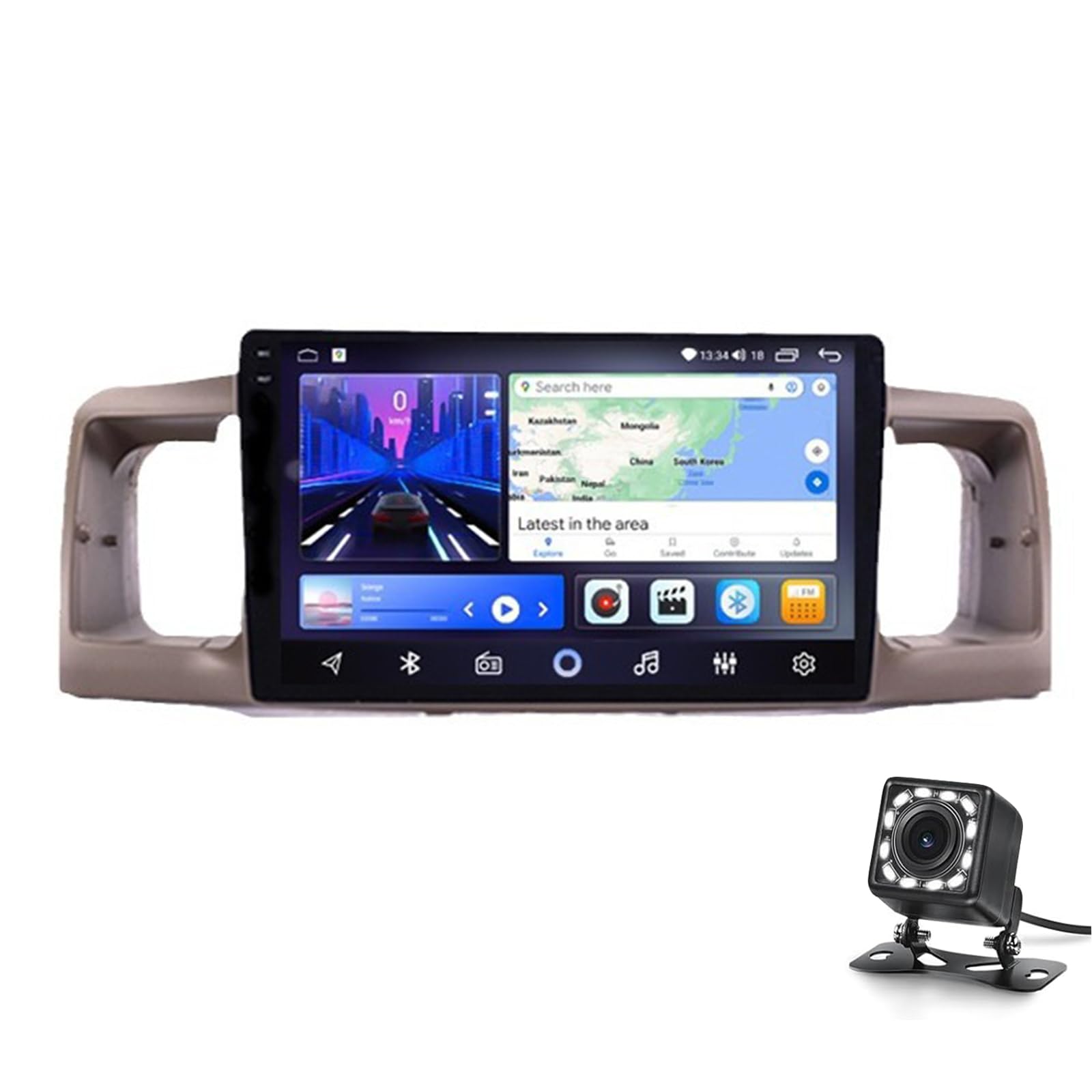 Auto Stereo Für Corolla Ex E120 E130 2006-2011 Mit 9 "Touchscreen Kompatibel Mit Telefon Carplay/Android Auto Bluetooth Am/fm/RDS Radio-typ-c-USB-spiegelverknüpfung Schneller Ladung (Size:8G+128G 2K) von Keoaiob