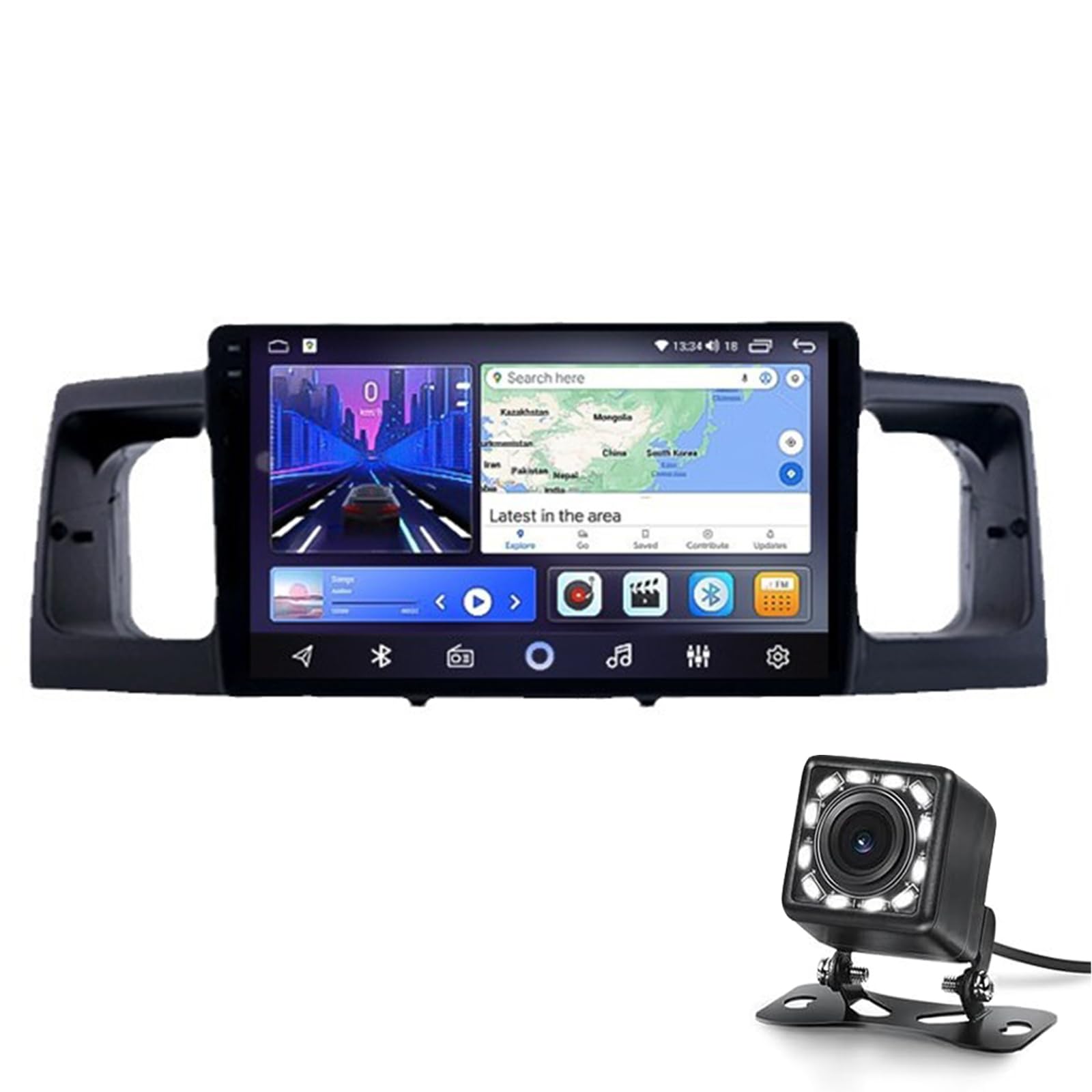 Auto Stereo Für Corolla Ex E120 E130 2006-2011 Mit 9 "Touchscreen Kompatibel Mit Telefon Carplay/Android Auto Bluetooth Am/fm/RDS Radio-typ-c-USB-spiegelverknüpfung Schneller Ladung (Size:8G+256G 2K) von Keoaiob