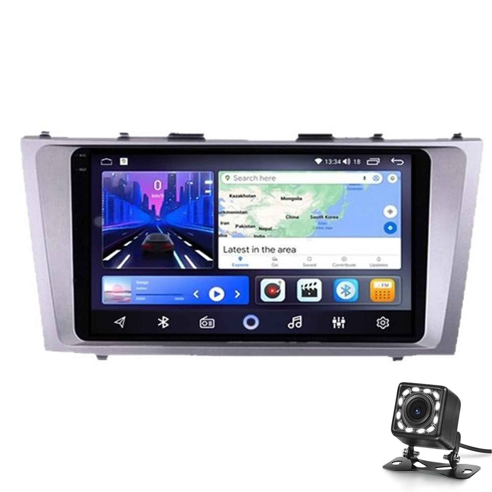 Auto Stereo-upgrade Radio Für Camry 2007-2011 Android 13 Gps-navigation 9 'touchscreen Dvd Multimedia-video Mit Drahtlosen Carplay Android Auto Support Fm Rsd Bluetooth 5.0, 5g Wi(Color:8-Core 6+128G) von Keoaiob