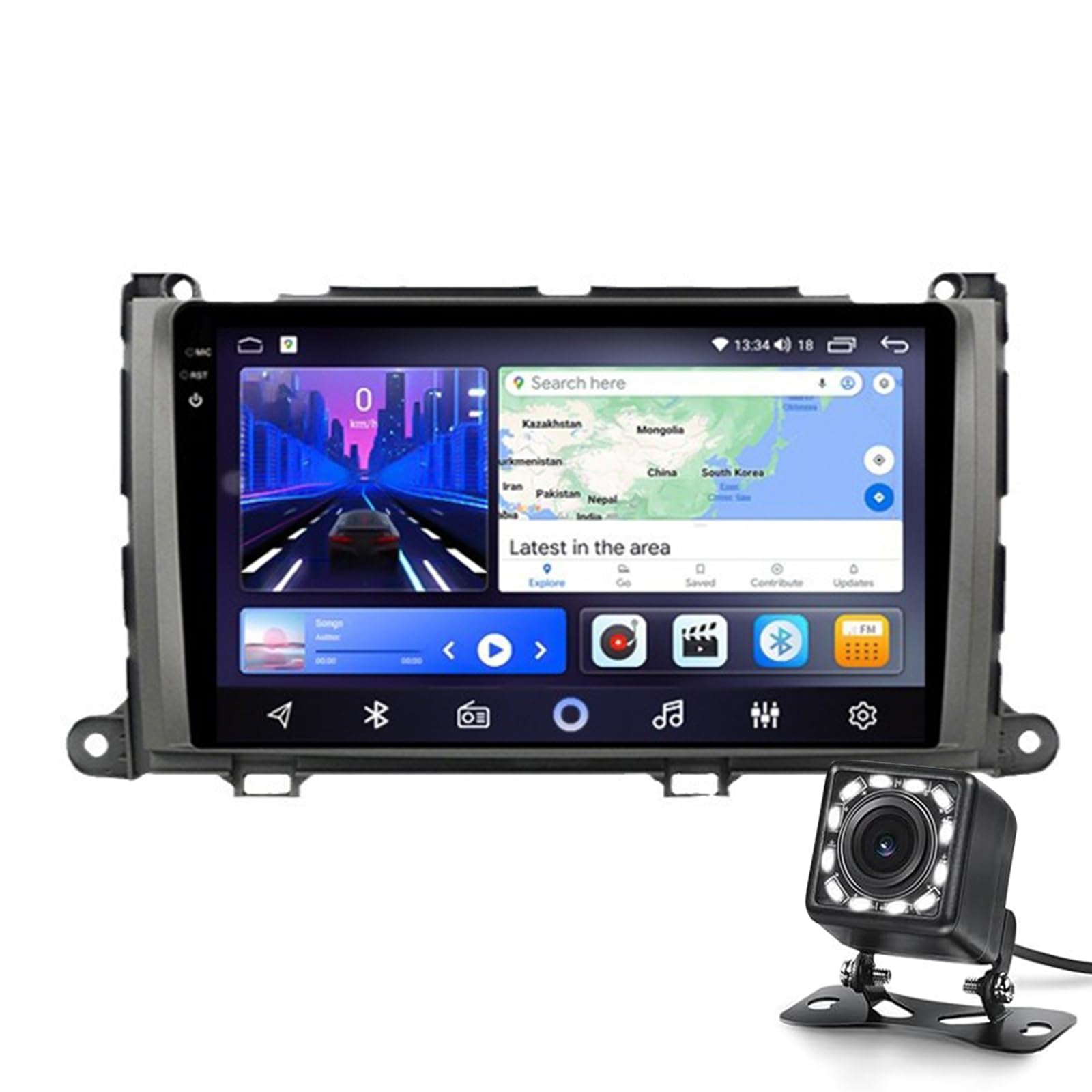 Auto-stereo-upgrade-radio Für Sienna 2010-2014 Android 13 Gps-navigation 9 'touchscreen Dvd Multimedia-video Mit Drahtloser Carplay Android Auto Support Fm Rsd Bluetooth 5.0, 5g W(Color:8-Core 6+128G) von Keoaiob