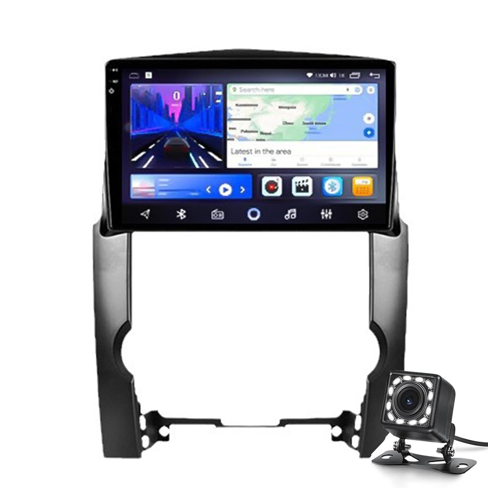 Doppel-Din-Autoradio-9-Zoll-Touchscreen-Haupteinheit für K-i-A Sorento 2009-2012 mit Carplay und Android Auto Bluetooth-Player-Unterstützung SWC FM USB Mirror Link mit Rückfahrkamer(Color:8G+256G) von Keoaiob