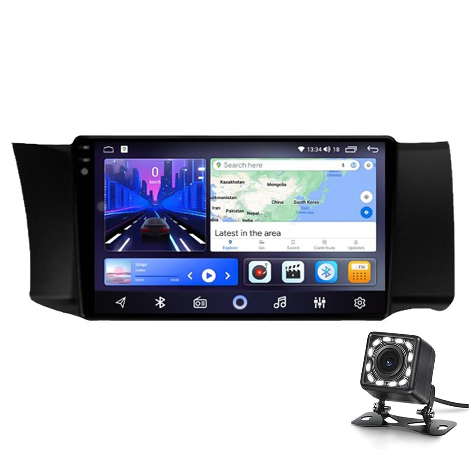 Double Din Car Stereo 9 "für Gt 86/subaru Brz 2012-2016 L Android 13 Carplay Gps Head Unit Car Stereo Dab+radio Gps Sat Nav Bluetooth Car Multimedia Player Touchscreen Fm/am Radio Au(Size:4G+32G 2K) von Keoaiob