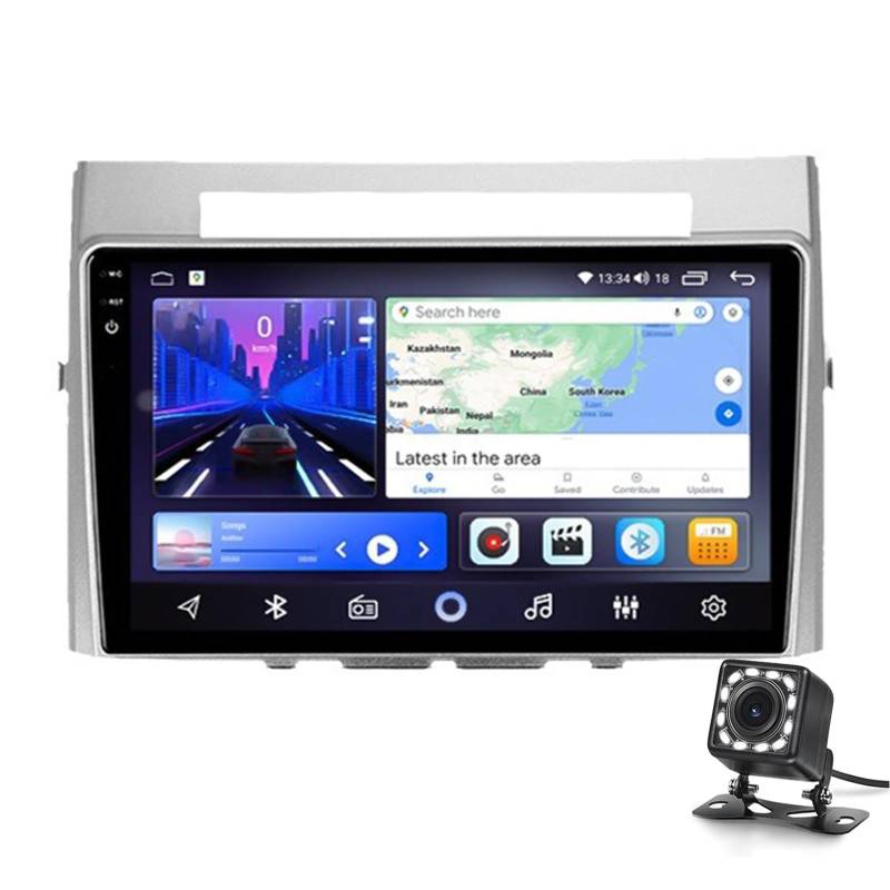 Double Din Car Stereo 9 "für Verso 2004-2009 Android 13 Carplay Gps Head Unit Car Stereo Dab+radio Gps Sat Nave Bluetooth Car Multimedia Player Touchscreen Fm/am Radio Audio Video Wi(Size:2G+32G) von Keoaiob