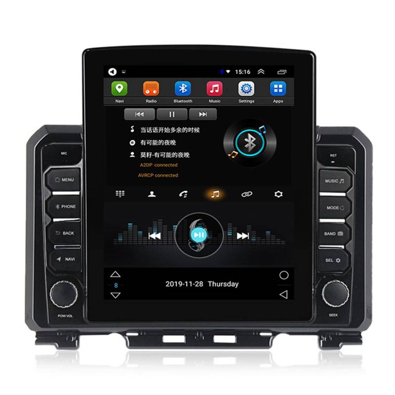 Keoaiob 9,7 Zoll Auto Stereo-Radio-DVD-Player 2.5d Tempered Glass Touch Display Android 14 GPS-Navigator Für Su-ki Jimny 2019 Integrierte Dsp Bluetooth Lenkung Support WiFi Support Fm(Color:M200S) von Keoaiob