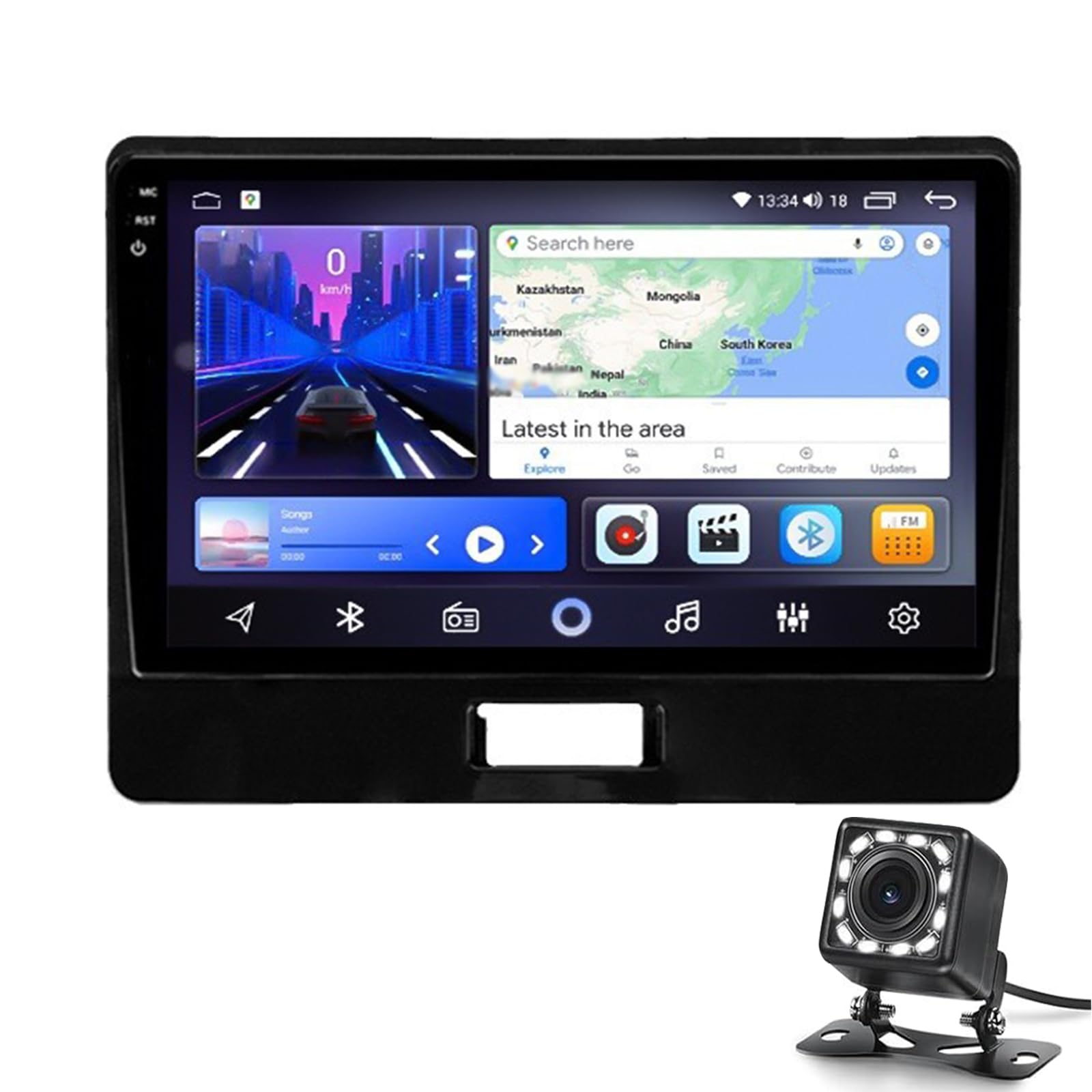 Keoaiob 9-Zoll-Autoradio für Suzuki Wagon R 2015-2021, Autoradio-Unterstützung Wireless Carplay Android Auto Rückfahrkamera Bluetooth Sprachsteuerung GPS WiFi FM(Color:8G+256G 2K) von Keoaiob