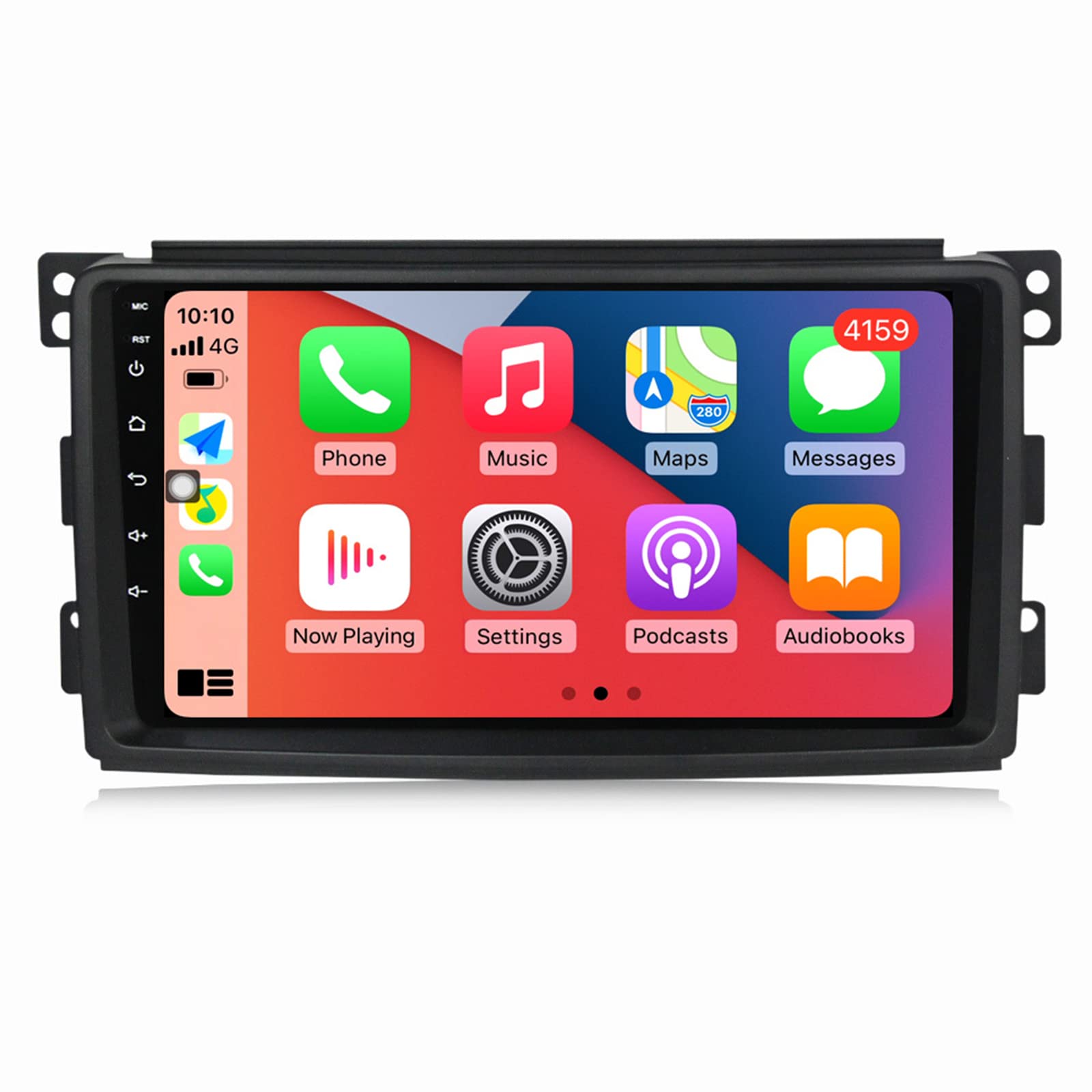 Keoaiob Android 14 Auto Stereo Radio Player 9 “Touch GPS Navigation Bt Head Unit Integrierte 4g LTE Dsp Carautoplay Support Cam Dab+ Dvr Tpms Für Smart (2006-2009)(Color:M100S) von Keoaiob