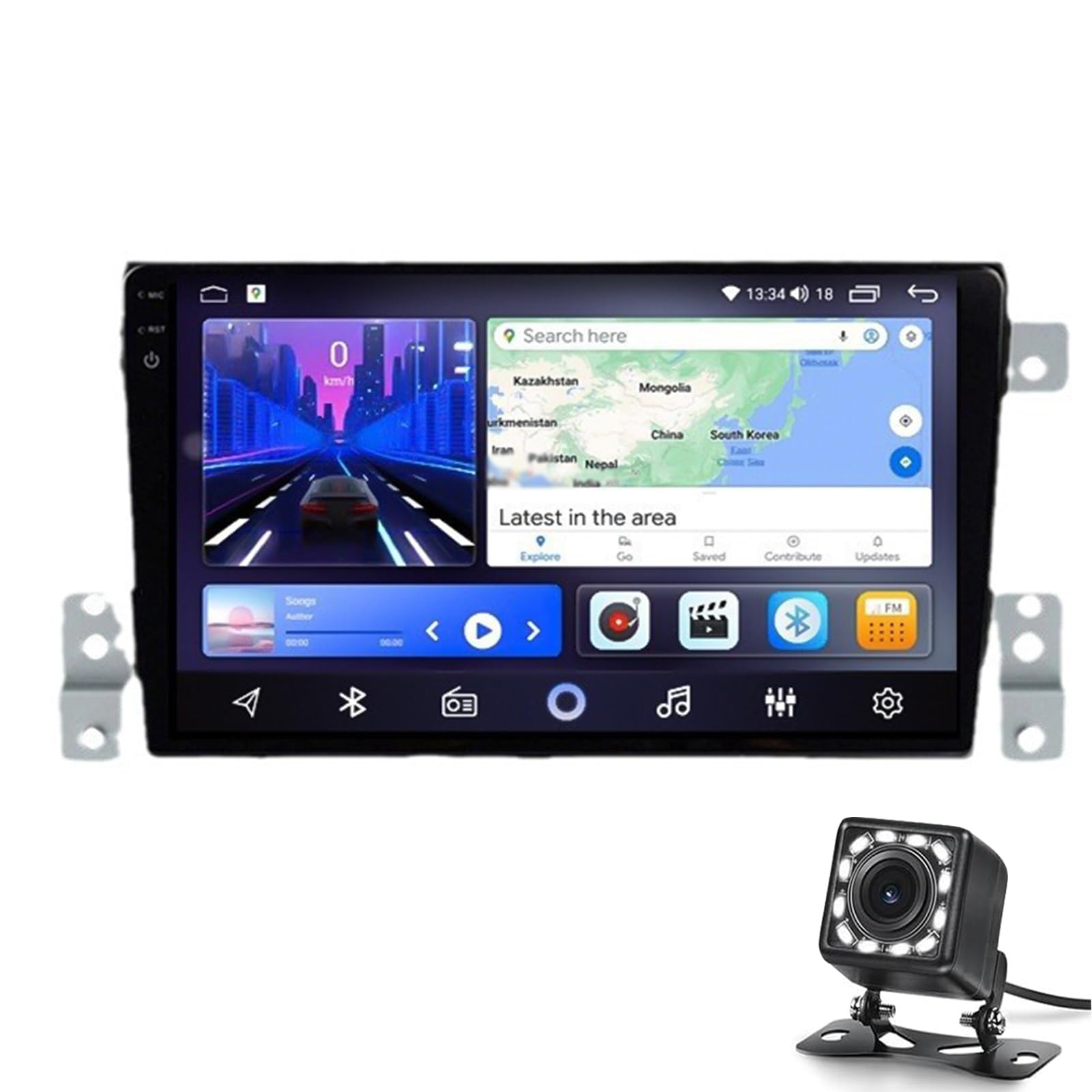 Keoaiob Android 14 IPS Car Stereo Für Suzuki Grand Vitara 3 2005-2015 Wireless Carplay Android Auto 9 Zoll 2 Din Dab Lenkrad 4g WiFi Bluetooth Fast-Boot WiFi Fm USB(Color:2G+32G) von Keoaiob