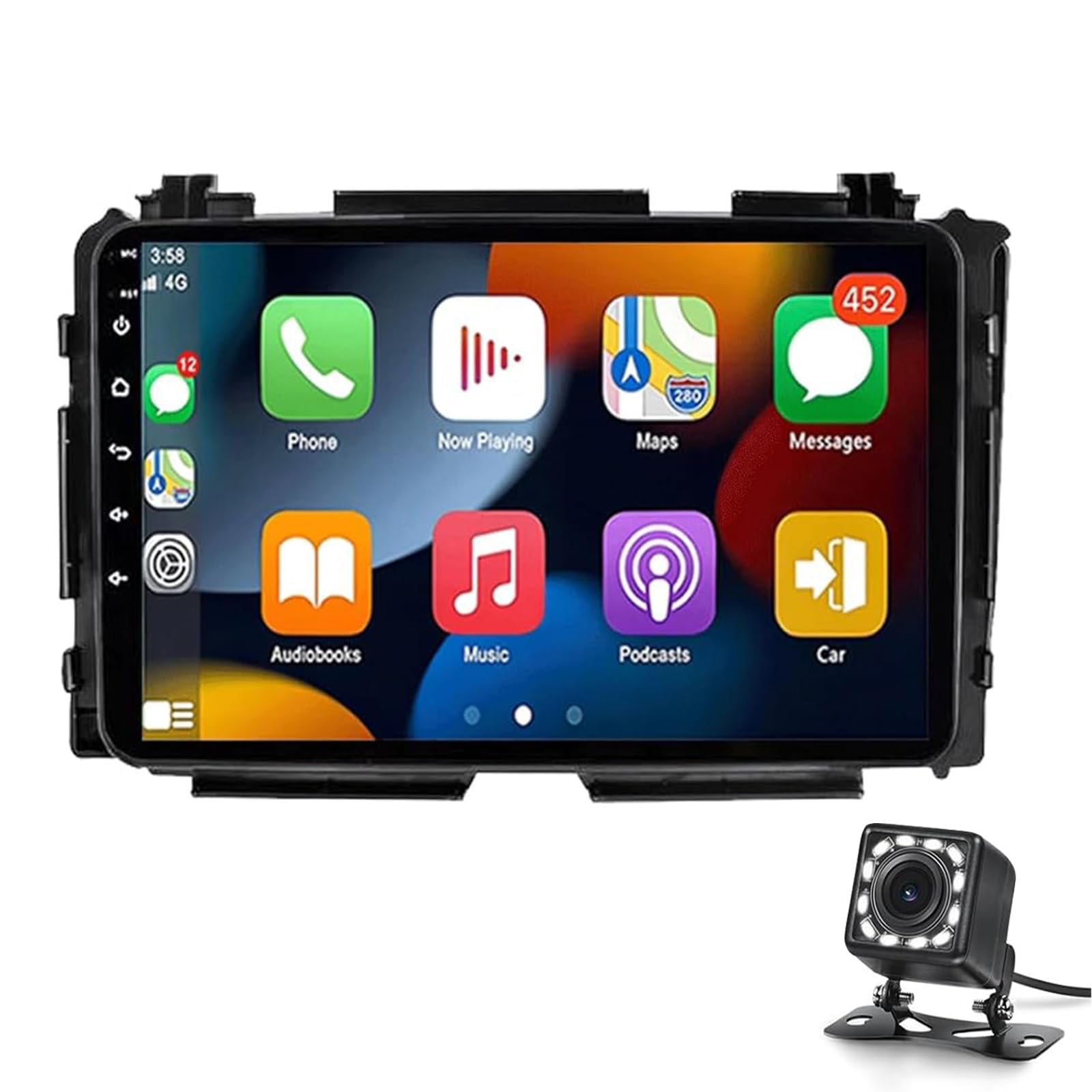 Keoaiob Android Car Stereo Für Hon-da Vezel Xrv Hrv 2014+ 2 Din Radio Carplay Wireless Android Auto, 9 Zoll Touchscreen GPS Navigation WiFi Bluetooth Fm RDS SWC Dsp(Color:4-Core 1+16G) von Keoaiob