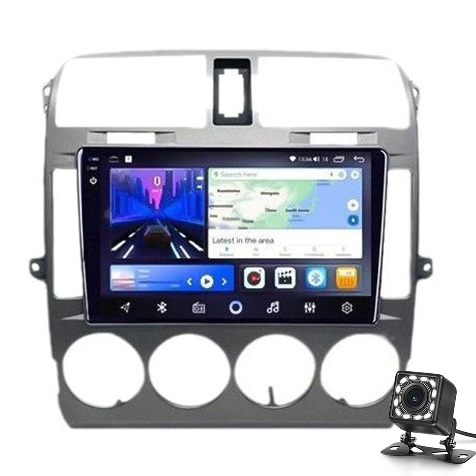 Keoaiob Android Car Stereo Für K-i-A Carnival 2002-2005 2 Din Radio Carplay Wireless Android Auto, 9 Zoll Touchscreen GPS Navigation WiFi Bluetooth Fm RDS SWC Dsp(Color:8-Core 8+128G) von Keoaiob