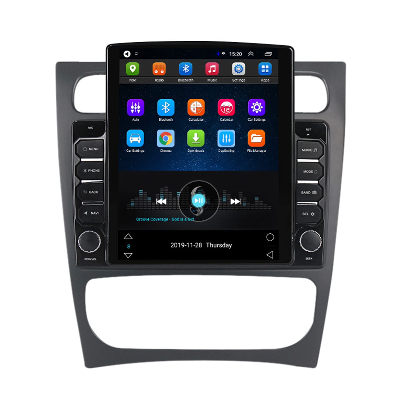 Keoaiob Android Car Stereo Für W209 CLK 9,7 ”vertikaler Kapazitiver Touchscreen GPS -Navigation Doppel Din Stereo Mit GPS Bluetooth WiFi Fm RCA USB -Kamera Microfon Fm Audioempfänger(Color:M200S) von Keoaiob