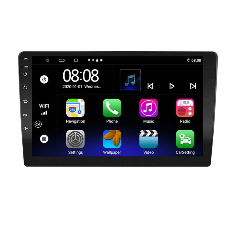 Keoaiob Auto Stereo 9-Zoll-touchscreme Single Din GPS Navigation Medien Empfänger Telefon Carplay Android Auto Bluetooth Hands Kostenloser Musik Blutooth Fm Mirror Link(Color:M100S) von Keoaiob