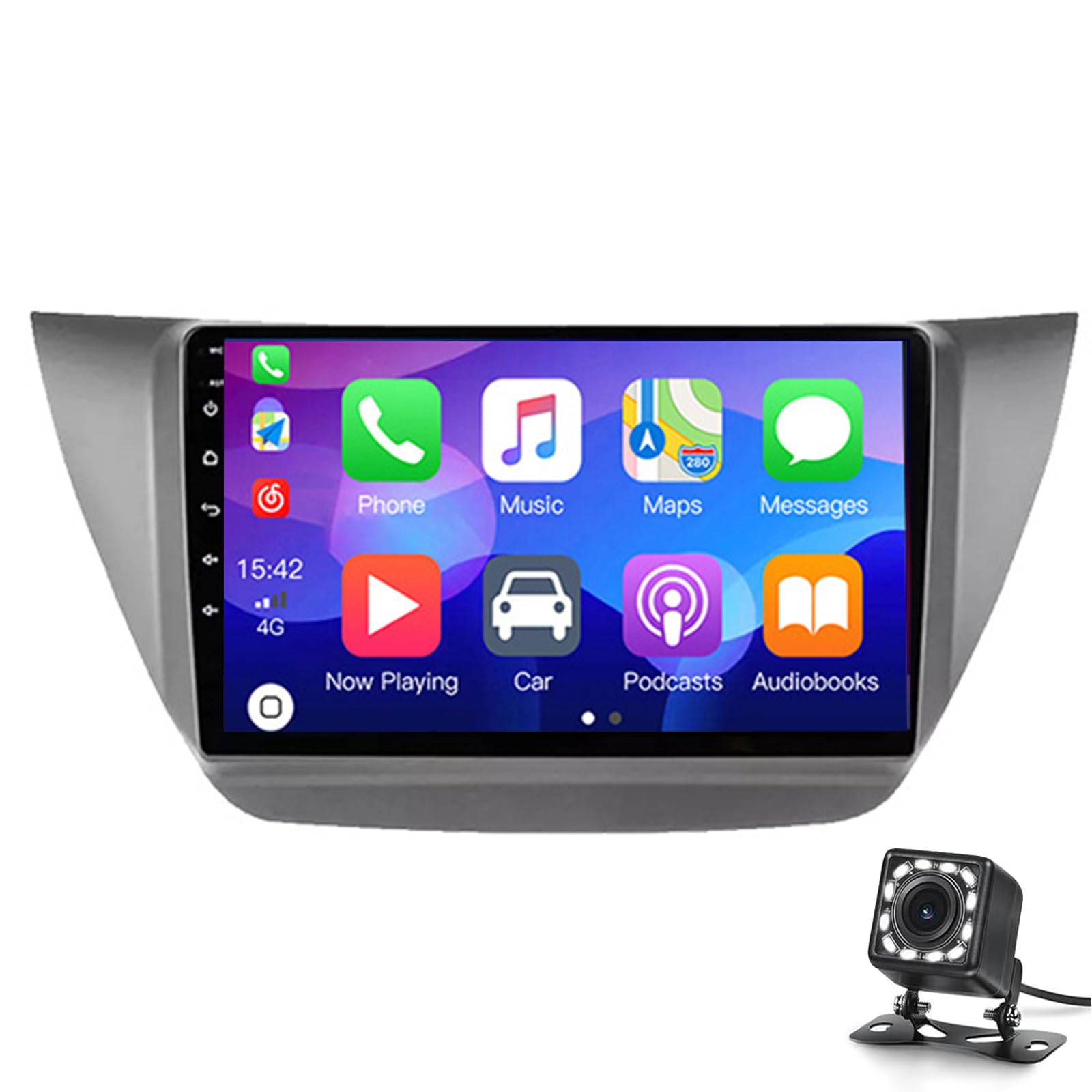 Keoaiob Für Mitsubishi Lancer IX2006-2010 Autoradio Android Auto-Bildschirm Mit PS-Navigation, 9-Zoll-IPS-Carplay-Bildschirm Mit Rückfahrkamera Auto-Audio-Empfänger Mit Bluetooth FM(Size:2G+32G 2K) von Keoaiob