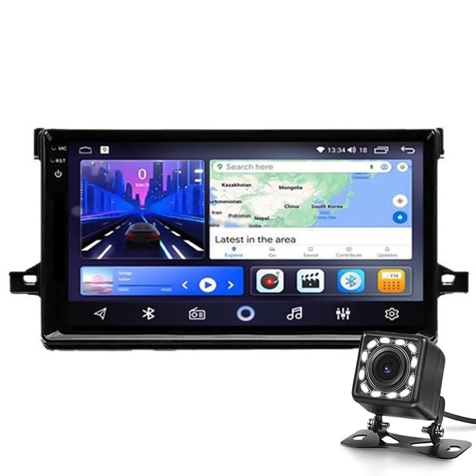 Keoaiob Für to-Yota Prius 2015-2020 Car Radio Android 14 9 Zoll Touchscreen Prius Android Car Stereo, Carplay/Android Auto/1080p/dsp Eq Audio/Bluetooth + Backup-Kamera(Color:M200S) von Keoaiob