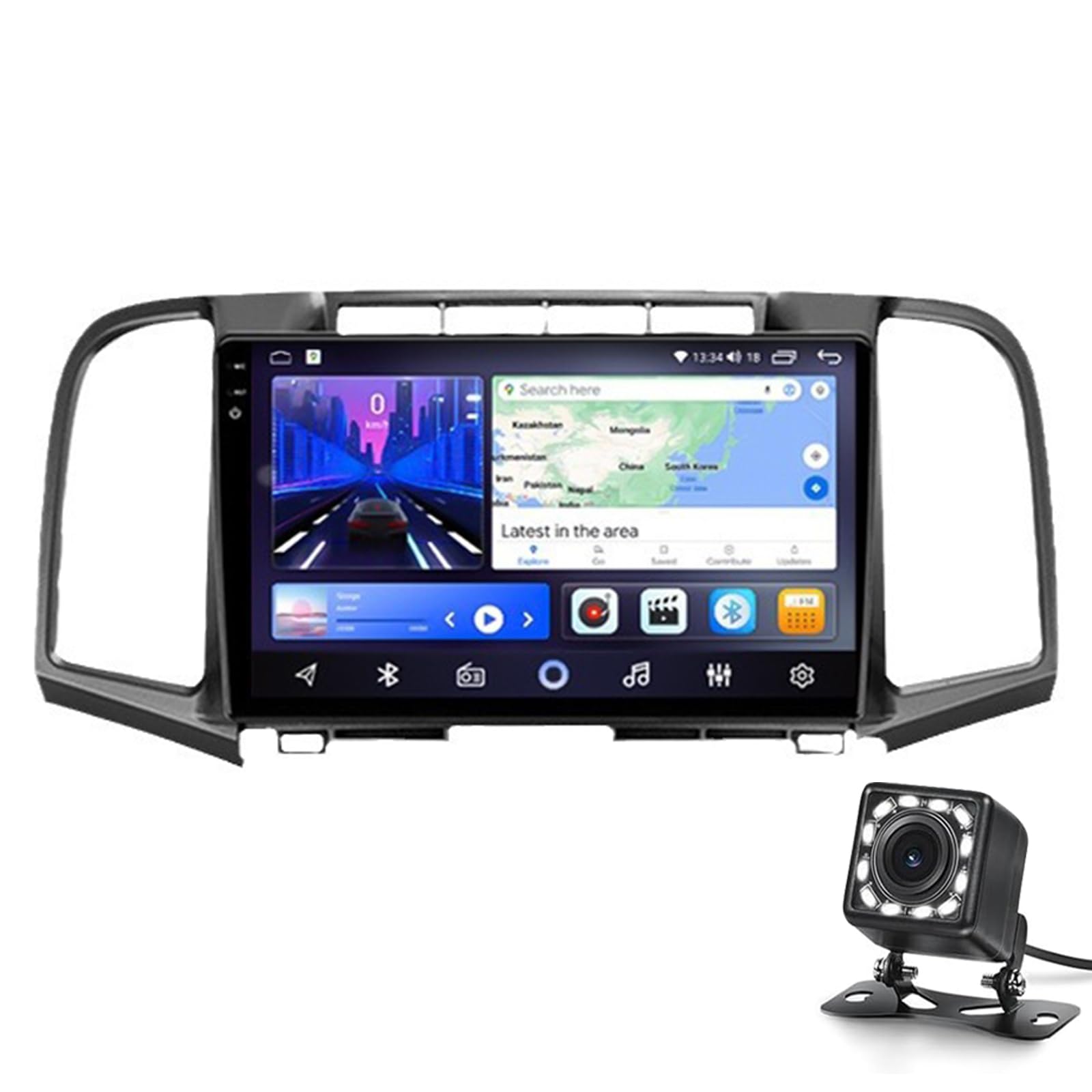 Wlan-stereo-stereo Für Venka 2008-2016 Support Phone Carplay Android Auto Mit Der Vorderseite Der Dash Cam, 9 "touchscreen Car Radio, 1080p-rückfahrkamera, Spiegel-link, Gps-navigati(Size:8G+128G 2K) von Keoaiob