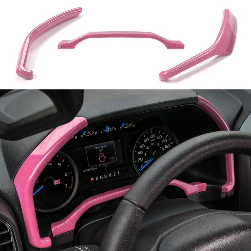 Keptrim Für F150 Rosa Armaturenbrett Mittelkonsole Armaturenbrett Verkleidung für 2015–2020 Ford F150, 2017–2020 F250 F350, 3 Stück von Keptrim