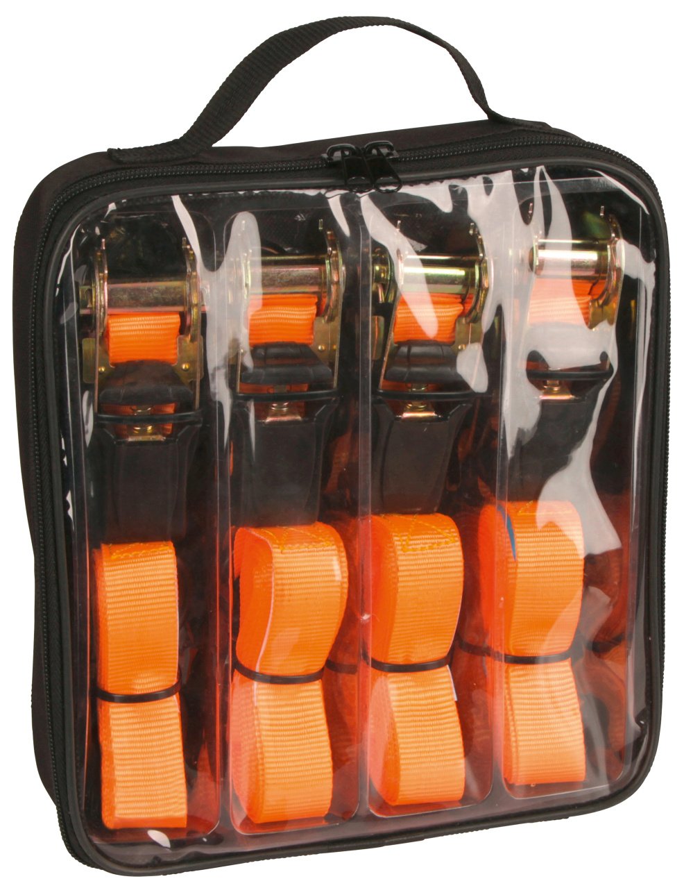 Kerbl Zurrgurtset, 250/500kg 25mm x 5m, 4er-Pack, in Tasche, orange von Kerbl