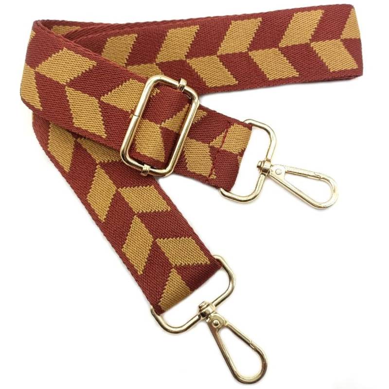 Verstellbarer Schultergurt Taschengurt Rot und Gelb, Taschengurte zum Wechseln, Taschengurt Breit mit Karabiner Gold, 80-130 cm Tragegurt Tasche für Damen Schulterriemen, Handtasche, 3.8cm, *2 von Keriocusi