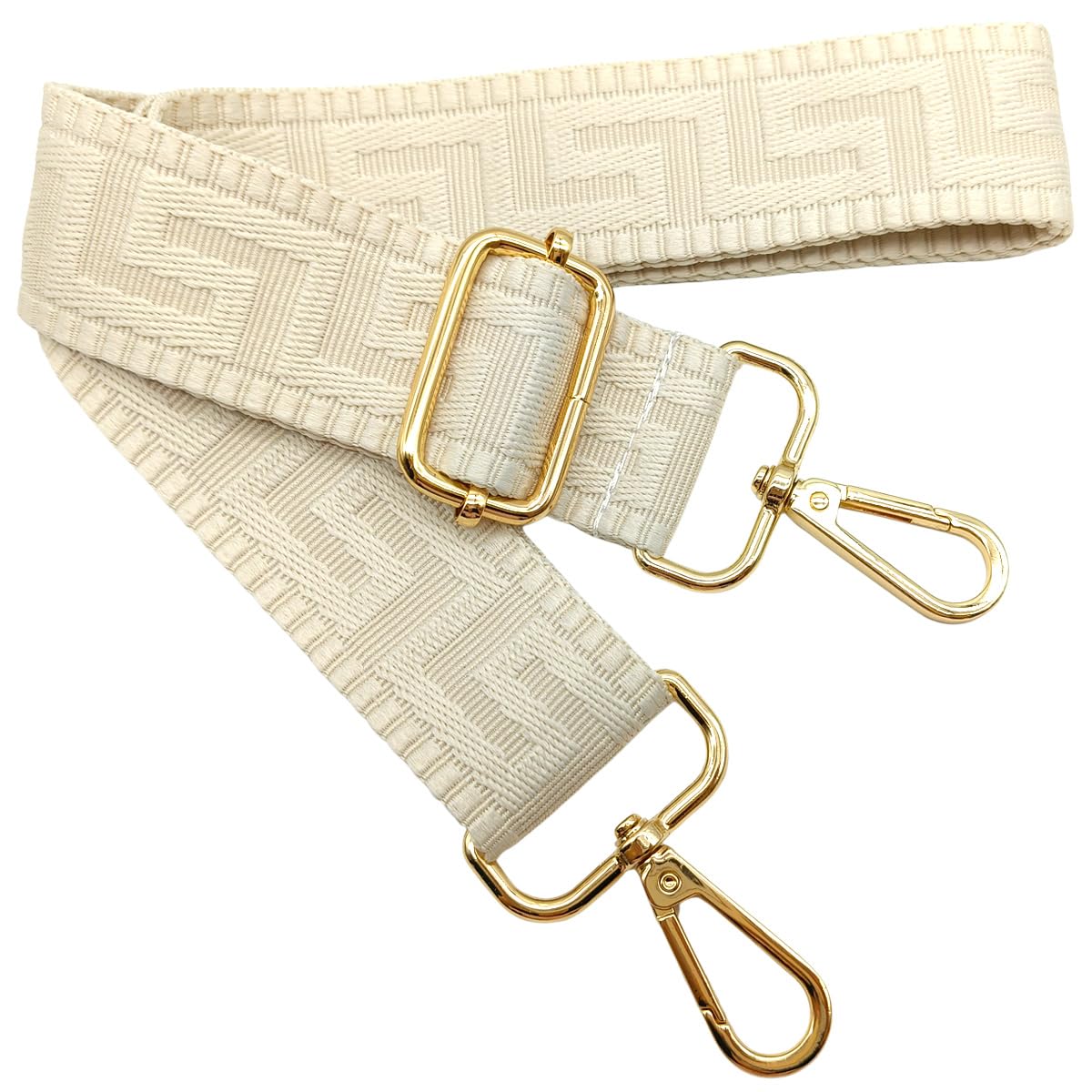 Verstellbarer Schultergurt für Taschen Beige, Taschengurte zum Wechseln, Taschengurt Breit mit Karabiner Gold, 80-130 cm Tragegurt Tasche für Damen Schulterriemen, Handtasche, 3.8cm, 1314 von Keriocusi