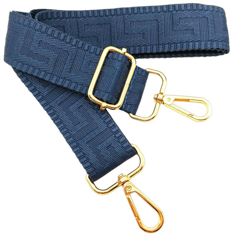 Verstellbarer Schultergurt für Taschen Blau, Taschengurte zum Wechseln, Taschengurt Breit mit Karabiner Gold, 80-130 cm Tragegurt Tasche für Damen Schulterriemen, Handtasche, 3.8cm, 1322 von Keriocusi