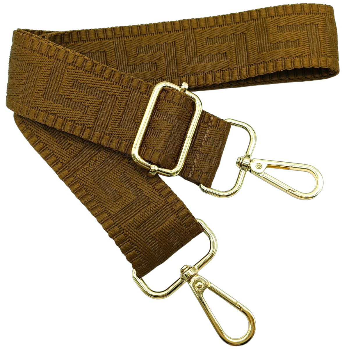 Verstellbarer Schultergurt für Taschen Dunkelbraun, Taschengurte zum Wechseln, Taschengurt Breit mit Karabiner Gold, 80-130 cm Tragegurt Tasche für Damen Schulterriemen, Handtasche, 3.8cm, 1321 von Keriocusi