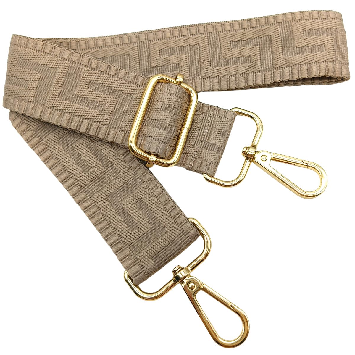 Verstellbarer Schultergurt für Taschen Helles Khaki, Taschengurte zum Wechseln, Taschengurt Breit mit Karabiner Gold, 80-130 cm Tragegurt Tasche für Damen Schulterriemen, Handtasche, 3.8cm, 1315 von Keriocusi