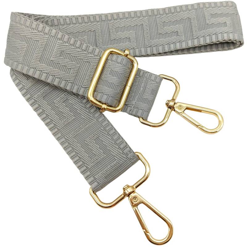 Verstellbarer Schultergurt für Taschen Hellgrau, Taschengurte zum Wechseln, Taschengurt Breit mit Karabiner Gold, 80-130 cm Tragegurt Tasche für Damen Schulterriemen, Handtasche, 3.8cm, 1303 von Keriocusi