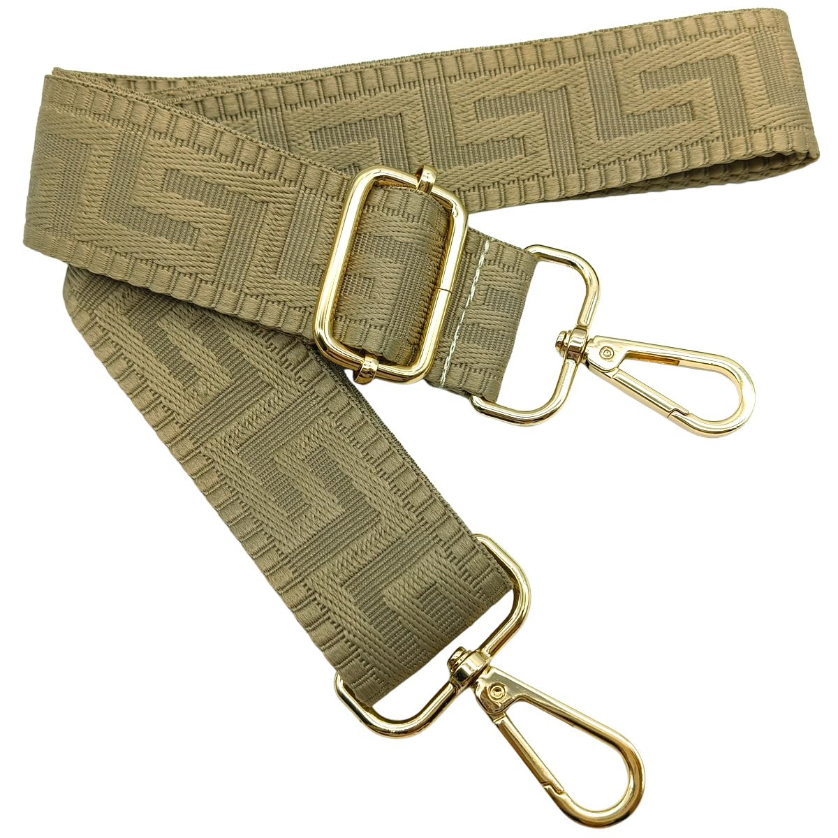 Verstellbarer Schultergurt für Taschen Khaki, Taschengurte zum Wechseln, Taschengurt Breit mit Karabiner Gold, 80-130 cm Tragegurt Tasche für Damen Schulterriemen, Handtasche, 3.8cm, 1305 von Keriocusi