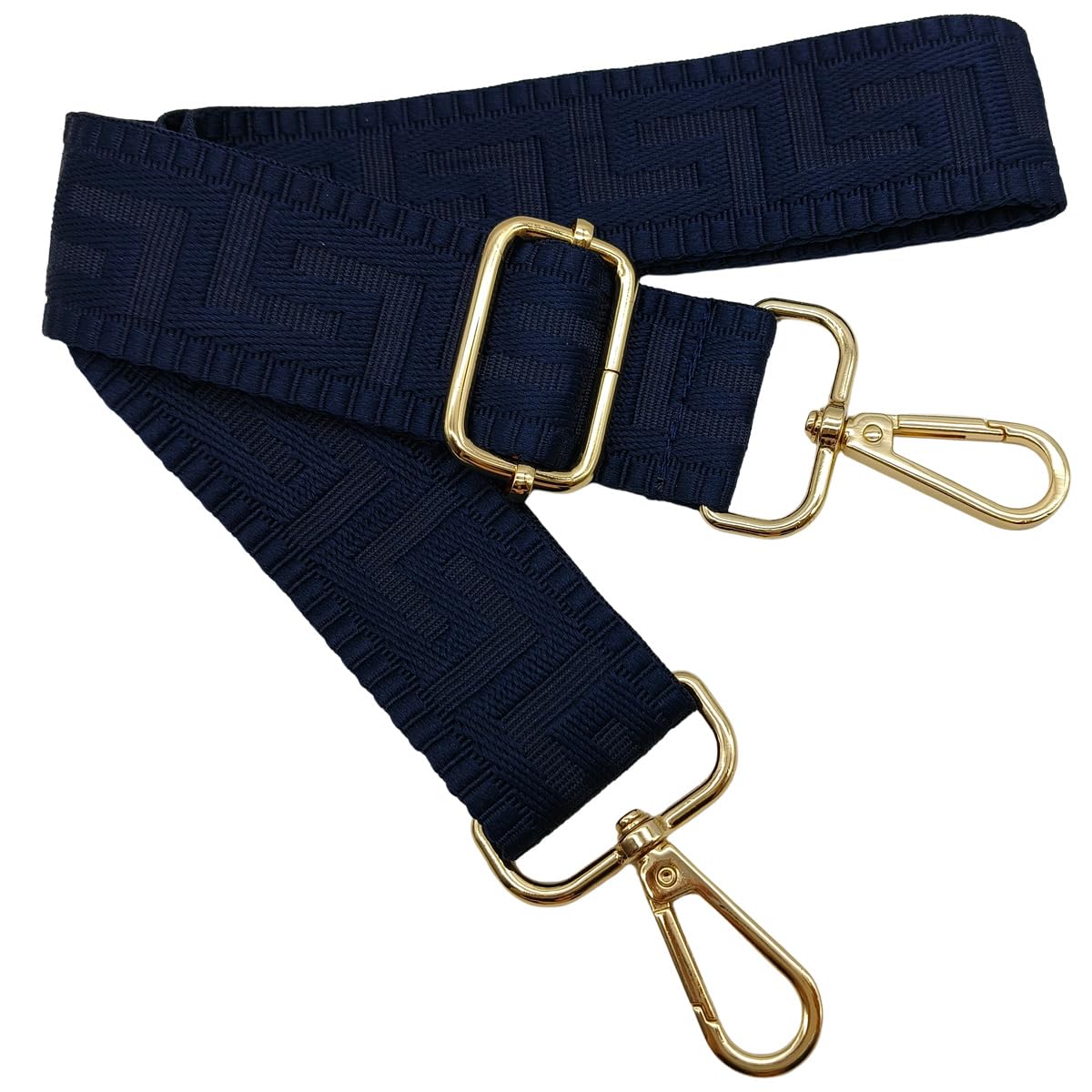 Verstellbarer Schultergurt für Taschen Marineblau, Taschengurte zum Wechseln, Taschengurt Breit mit Karabiner Gold, 80-130 cm Tragegurt Tasche für Damen Schulterriemen, Handtasche, 3.8cm, 1309 von Keriocusi