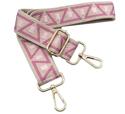 Verstellbarer Schultergurt für Taschen Rosa, Taschengurte zum Wechseln, Taschengurt Breit mit Karabiner Gold, 80-130 cm Tragegurt Tasche für Damen Schulterriemen, Handtasche, 3.8cm, 1104 von Keriocusi