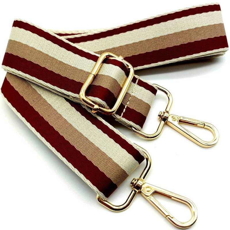 Verstellbarer Schultergurt für Taschen Rot, Taschengurte zum Wechseln, Taschengurt Breit mit Karabiner Gold, 80-130 cm Tragegurt Tasche für Damen Schultertaschen, Moderne Handtasche, 3.8cm, 25 von Keriocusi