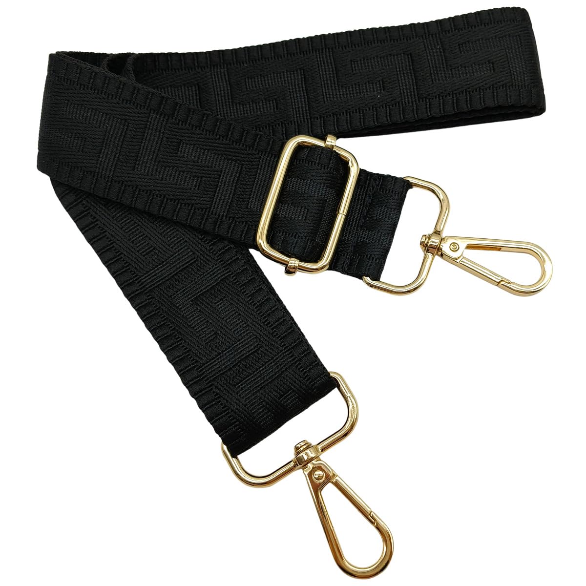 Verstellbarer Schultergurt für Taschen Schwarz, Taschengurte zum Wechseln, Taschengurt Breit mit Karabiner Gold, 80-130 cm Tragegurt Tasche für Damen Schulterriemen, Handtasche, 3.8cm, 1301 von Keriocusi