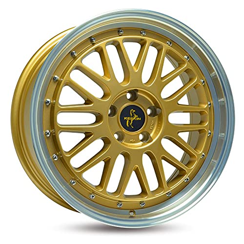 KT22 8,0Jx18 5/100 ET30 57,1 GOLD LIP POLISH Alufelgen von Keskin Tuning