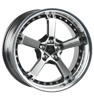 KESKIN KT10 MATT BLACK FRONT POLISH STEEL LIP 8,5x18 ET30 5.00x112.00 Hub Hole 72.60 mm - Alu felgen von Keskin