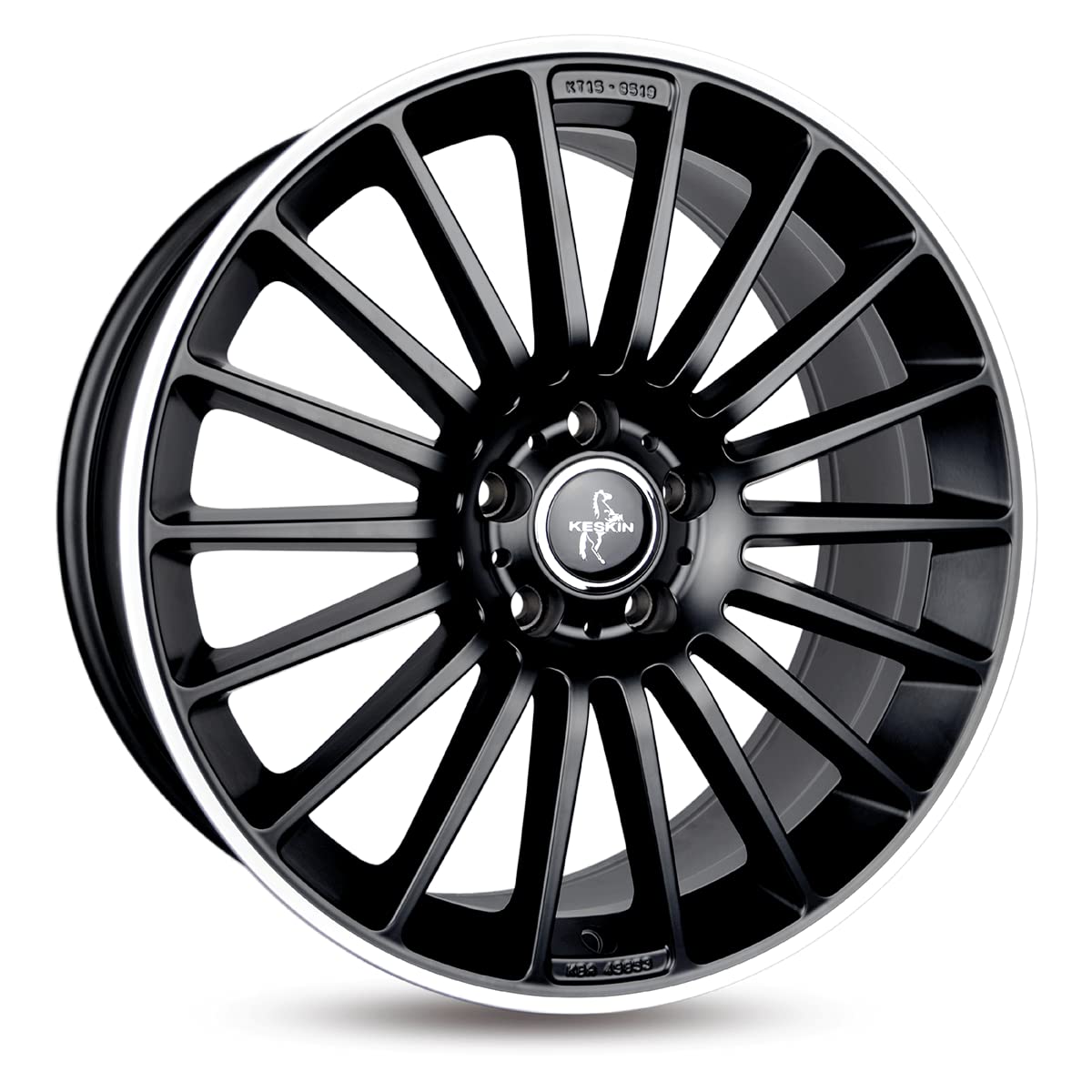 KESKIN KT15 MATT BLACK LIP POLISH 8,5x19 ET30 5.00x5x112 Hub Hole 66.60 mm - Alu felgen von Keskin