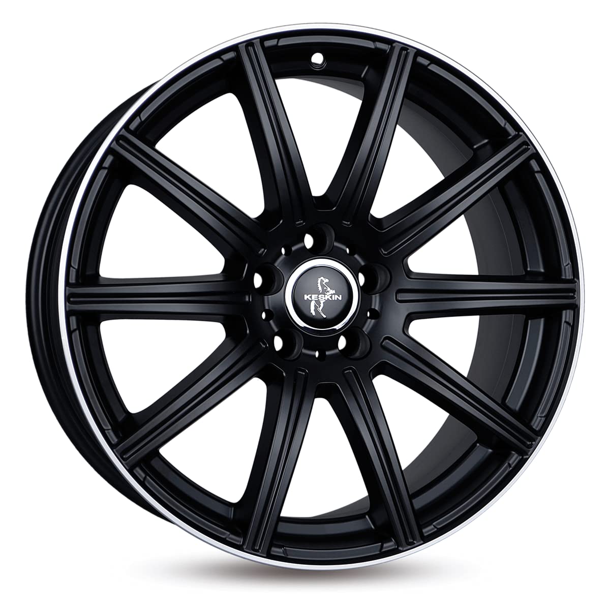 KESKIN KT16 MATT BLACK LIP POLISH 8,5x19 ET30 5.00x5x112 Hub Hole 66.60 mm - Alu felgen von Keskin