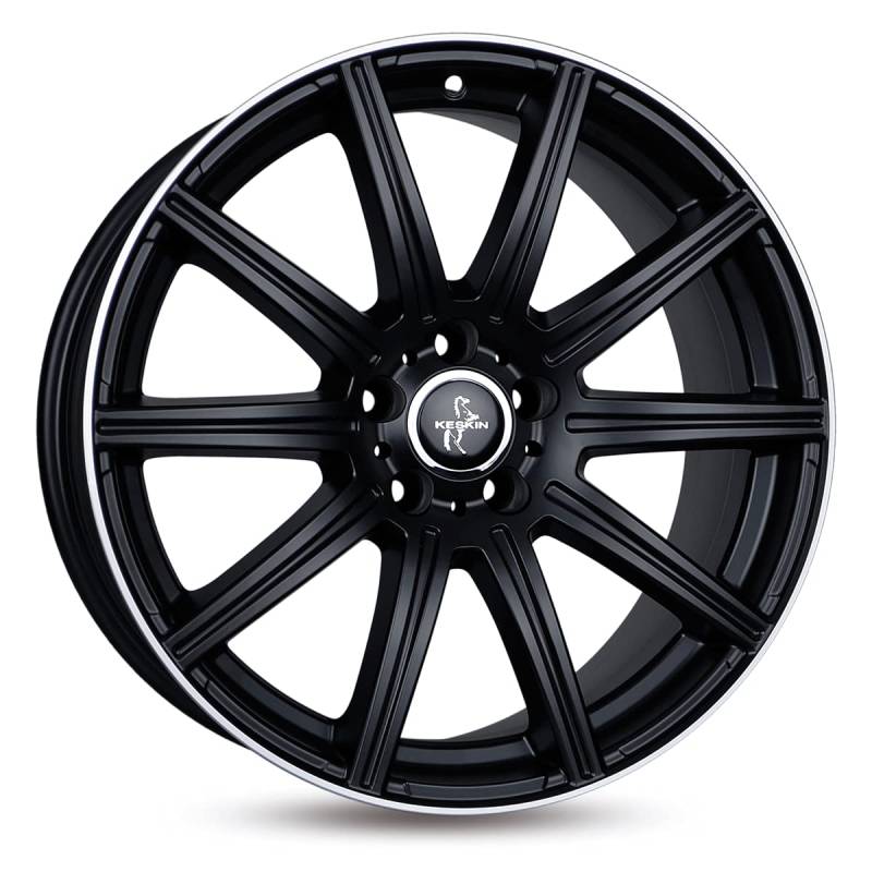 KESKIN KT16 MATT BLACK LIP POLISH 8x18 ET30 5.00x112.00 Hub Hole 66.60 mm - Alu felgen von Keskin