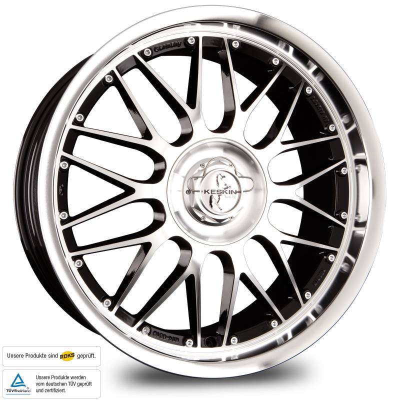 KESKIN KT4 BLACK FRONT POLISH 8,5x19 ET30 5.00x100.00 Hub Hole 72.60 mm - Alu felgen von Keskin