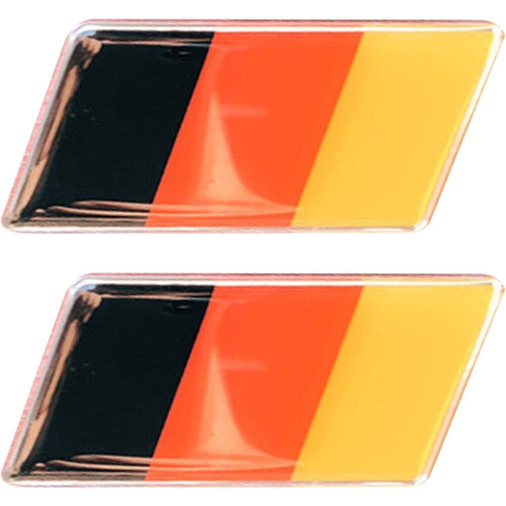 Mode Auto Kühlergrill Stoßstange Emblem 2 Teile/Satz Aluminium Deutschland Flagge Grille Emblem Auto Aufkleber Universal Auto-Styling Dekor von Keuyeo