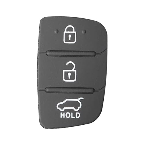 Gummi-Pad mit 3 Tasten, kompatibel mit Hyundai i40, i30, i20, i10, ix20, ix30, ix35, Santa Fe, Tucson, Elantra, Accent, Auto-Fernbedienung, Flip von KeyQueen