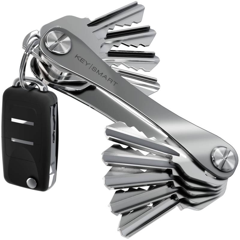 KeySmart - der kompakte Schüsselhalter und Anhänger-Organizer (bis zu 14 Schlüssel, TItan) von KeySmart