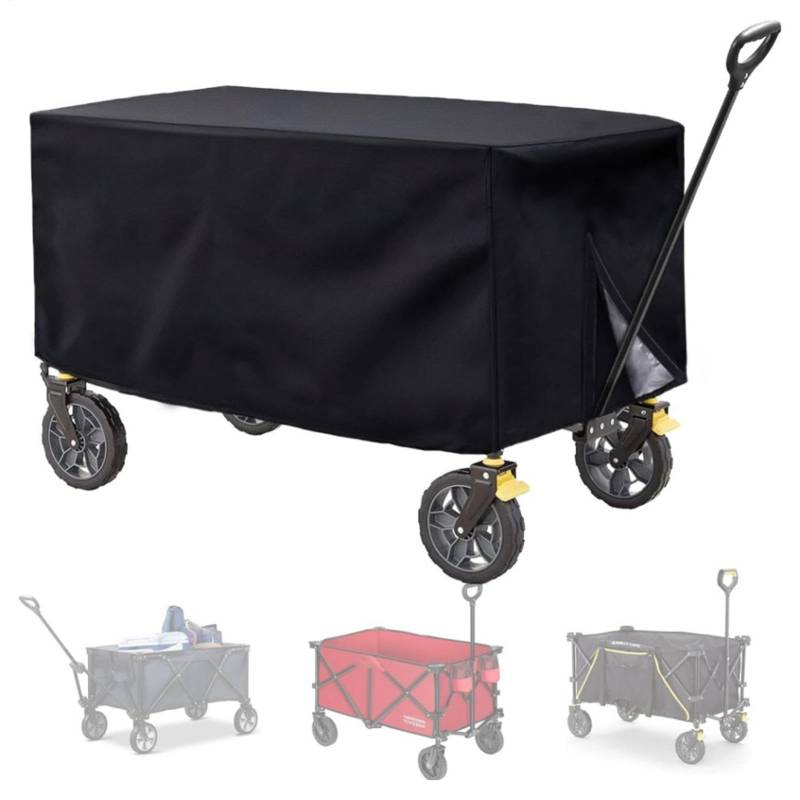 Bollerwagen Regenschutz, Schutzhülle Für Wagen wasserdichte, Abdeckung Für Faltbar Bollerwagen, 420d Oxford Gartenwagen Zubehör Wasserdicht Zum Schutz Vor Schmutz 137x56x61cm von Keyubria