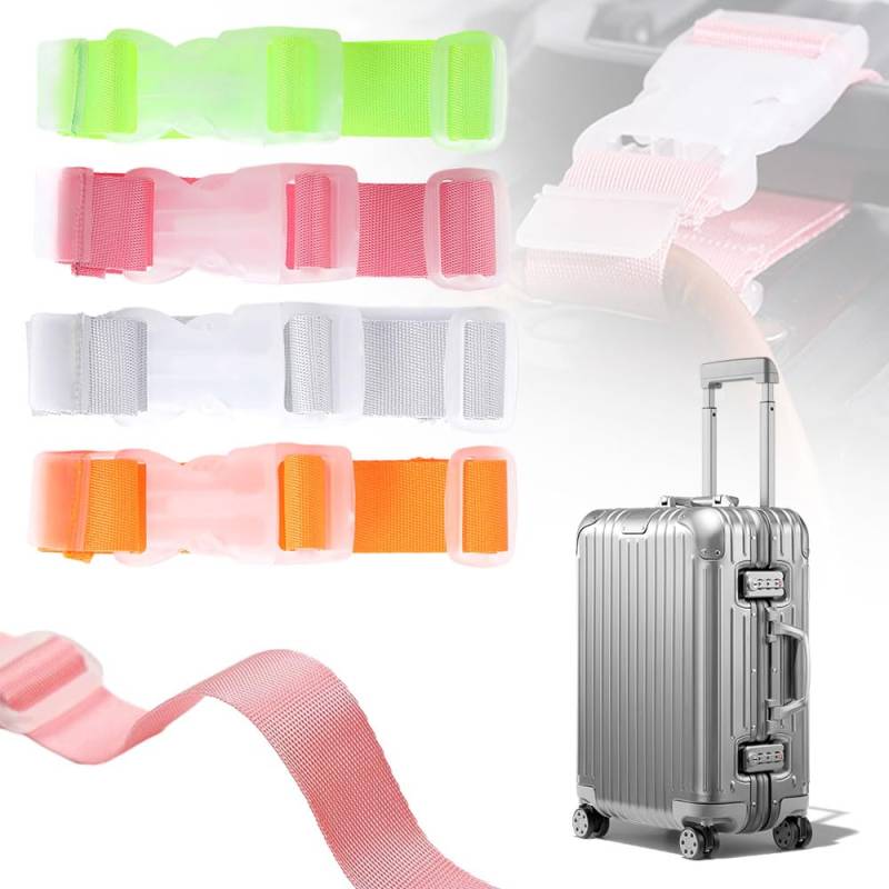 4 Stück Koffergurt, Neu Schnallen Gurtband Set, Koffergurt Kofferband Gurt Gepäckgurt Luggage Strap, Schnelltrennschnalle für Rucksack Gepäckgurten, Verstellbare Rutschfestes Reisezube (4pcs) von Kidmis