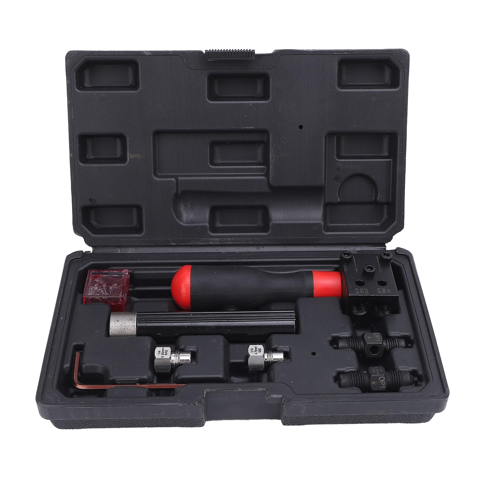 Double Flacking Tool Kit 3/16in 1/4in Bremsleitung Flacking Tool Professionelles Handheld -Flacking -Werkzeug mit Aufbewahrungsbox für die Autoreparatur von Kikumi